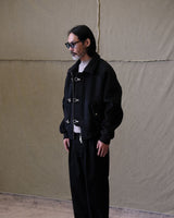 Wool bomber jacket fireman clasp