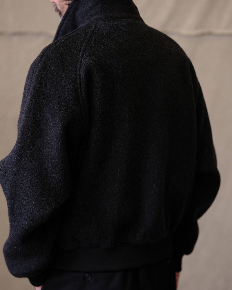 Wool bomber jacket fireman clasp