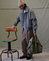 Wool bomber jacket fireman clasp