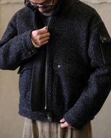 blouson aviateur en laine à chevrons