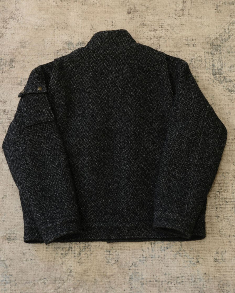 blouson aviateur en laine à chevrons