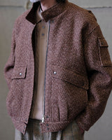 blouson aviateur en laine à chevrons