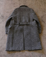 Double Breasted Chevron Tweed Polo Coat