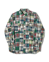 Chemise à carreaux patchwork preppy des années 60