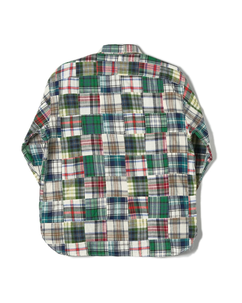 Chemise à carreaux patchwork preppy des années 60