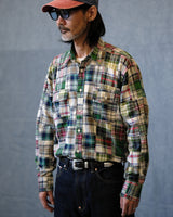 Chemise à carreaux patchwork preppy des années 60