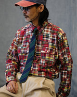 Chemise à carreaux patchwork preppy des années 60