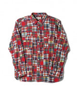 Chemise à carreaux patchwork preppy des années 60