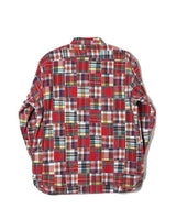 Chemise à carreaux patchwork preppy des années 60