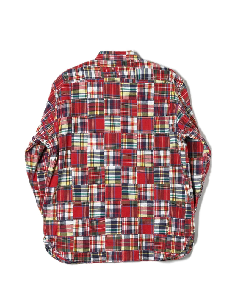 Chemise à carreaux patchwork preppy des années 60