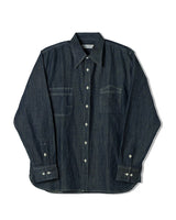 Chemise de travail en denim et coton flammé