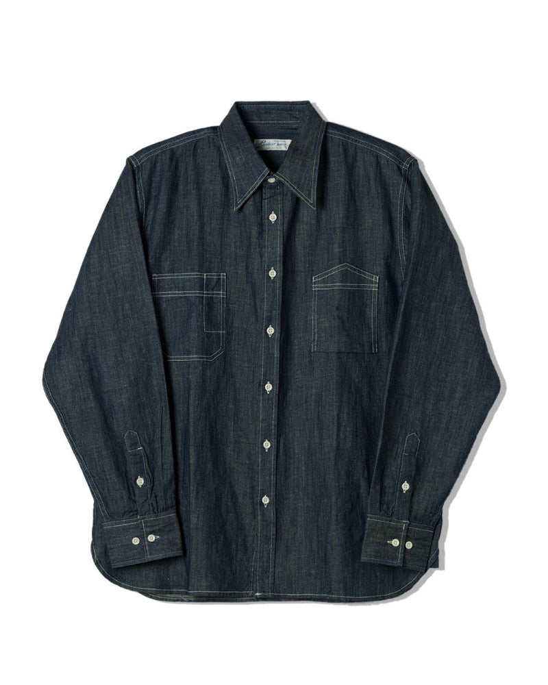 Chemise de travail en denim et coton flammé