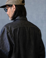 Chemise de travail en denim et coton flammé