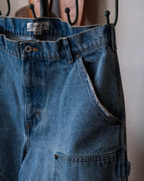 Double-Knee Flared Washed Jeans