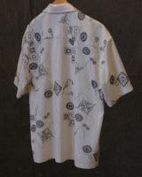 White embroidered Cuban collar shirt – view 8
