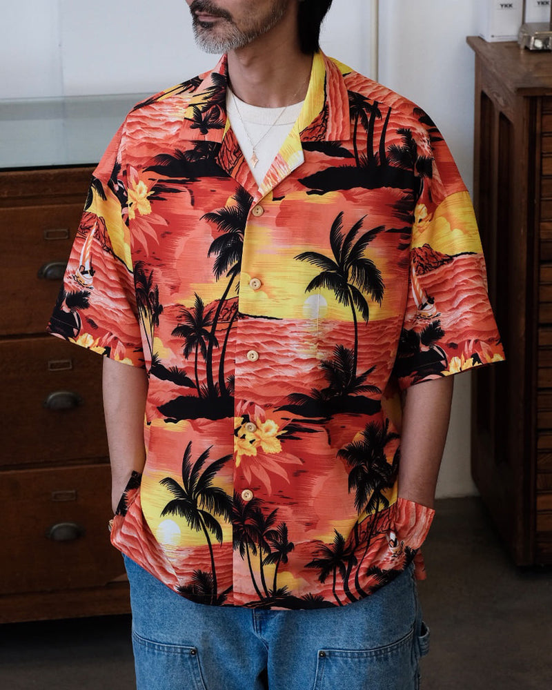 Tropical Bay Dusk Hawaiian Shirt