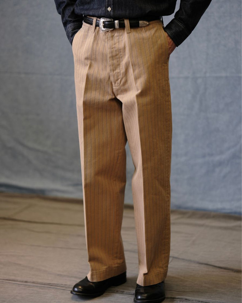 Pinstriped Straight-leg Regular Pants- LabourUnionClothing. | 26SS