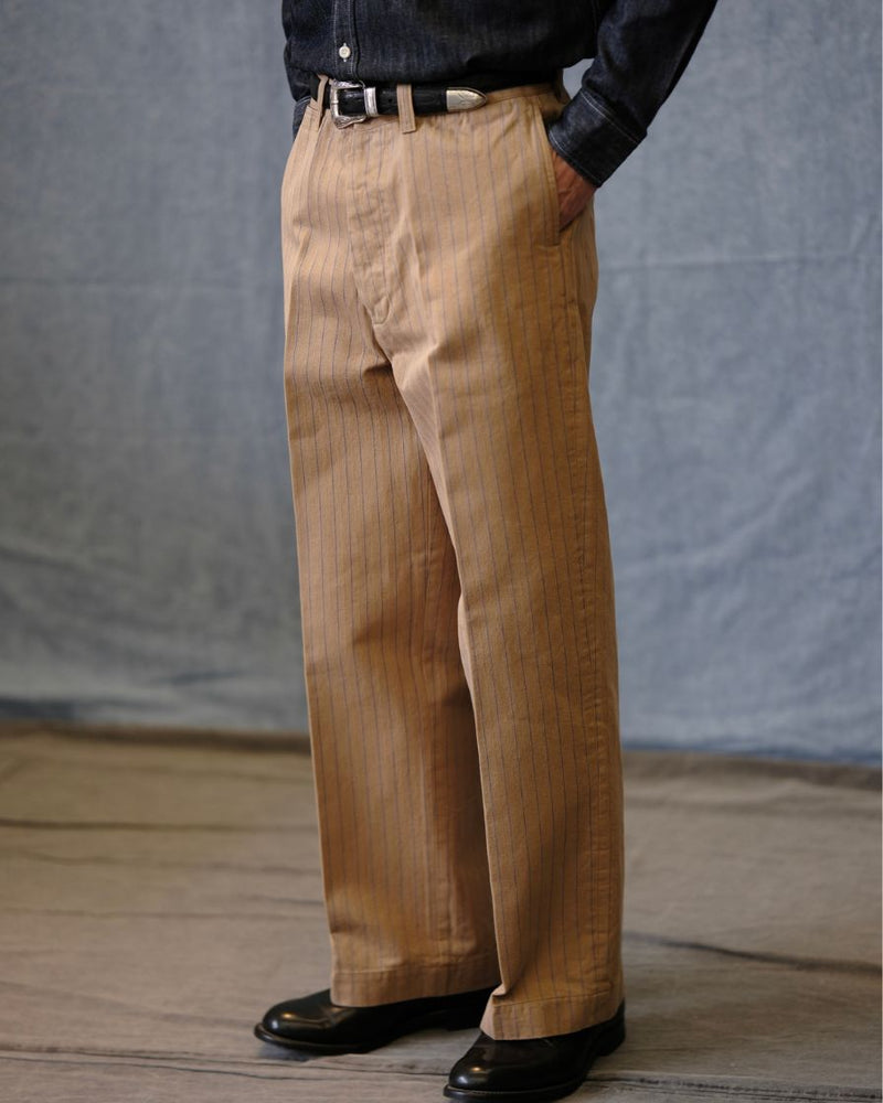 Pinstriped Straight-leg Regular Pants- LabourUnionClothing. | 26SS