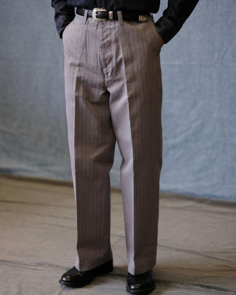 Pinstriped Straight-leg Regular Pants- LabourUnionClothing. | 26SS
