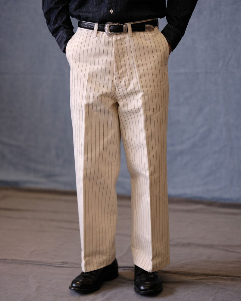 Pinstriped Straight-leg Regular Pants- LabourUnionClothing. | 26SS