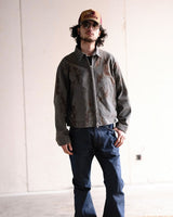 Duck Canvas Distressed Chore Jacket Rust Stain