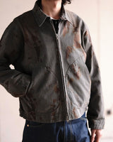 Duck Canvas Distressed Chore Jacket Rust Stain