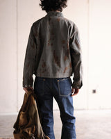 Duck Canvas Distressed Chore Jacket Rust Stain