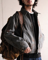 Duck Canvas Distressed Chore Jacket Rust Stain