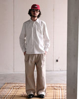 Wide-leg Pleated Twill Trouser