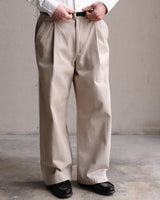 Wide-leg Pleated Twill Trouser