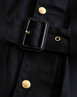 Belted Waxed Cotton Motorcycle Jacket – close-up of waist belt