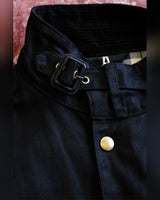 Belted Waxed Cotton Motorcycle Jacket – corduroy collar and throat strap