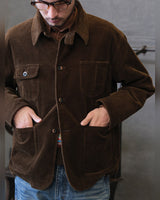 Corduroy Chore Jacket in dark brown – worn by model