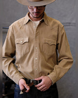 Corduroy Western Shirt in sand – worn by model