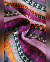 Fair Isle Wool Vest in blue – close-up of Fair Isle knit