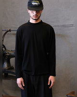Fine Wool Mock Neck Sweater in black – full outfit