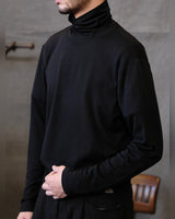 Fine Wool Turtleneck in black – side view