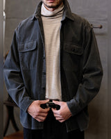Fine Wool Turtleneck in oatmeal – layered under a corduroy shirt