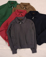 Half-zip Collared Sweatshirt in all colours – flat lay