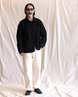 Kung-fu Chore Jacket in black – full outfit on model