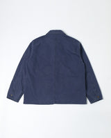Kung-fu Chore Jacket in blue – back view, flat lay