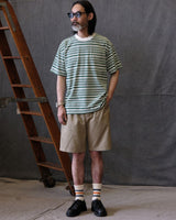 Heavyweight 280g striped cotton pocket t-shirt