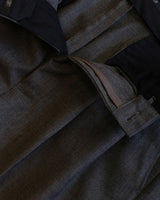 High-waisted pleated wool-blend trousers – view 16