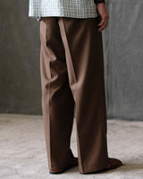 High-waisted pleated wool-blend trousers – view 3
