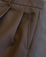 High-waisted pleated wool-blend trousers – view 6