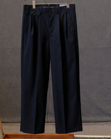 Black high-waisted pleated wool-blend trousers – view 5