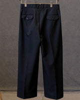 Black high-waisted pleated wool-blend trousers – view 6