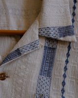 Blue jacquard stripe Cuban collar shirt – view 7