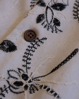 Wheat embroidered white Cuban collar shirt – view 6