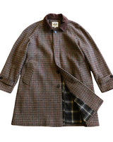Houndstooth Wool Balmacaan Coat Labour Union Clothing Coat - AW26